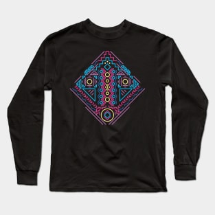 Native American Pattern in Retro Colours Long Sleeve T-Shirt